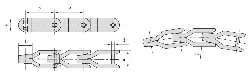 CC1400_<font color='red'><font color='red'>雙向</font><font color='red'>活動(dòng)</font>鏈</font> 輸送鏈條